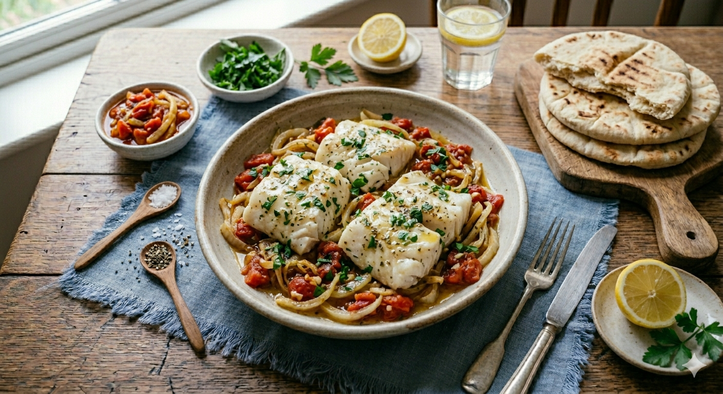 Mediterranean Baked Cod with Fennel